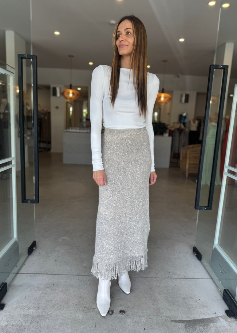 SEVILLE KNIT SKIRT OAT