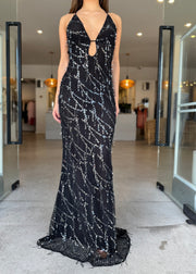 ONYX SEQUIN DRESS - BLACK