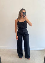 Load image into Gallery viewer, MIA LINEN TWILL PANT - BLACK