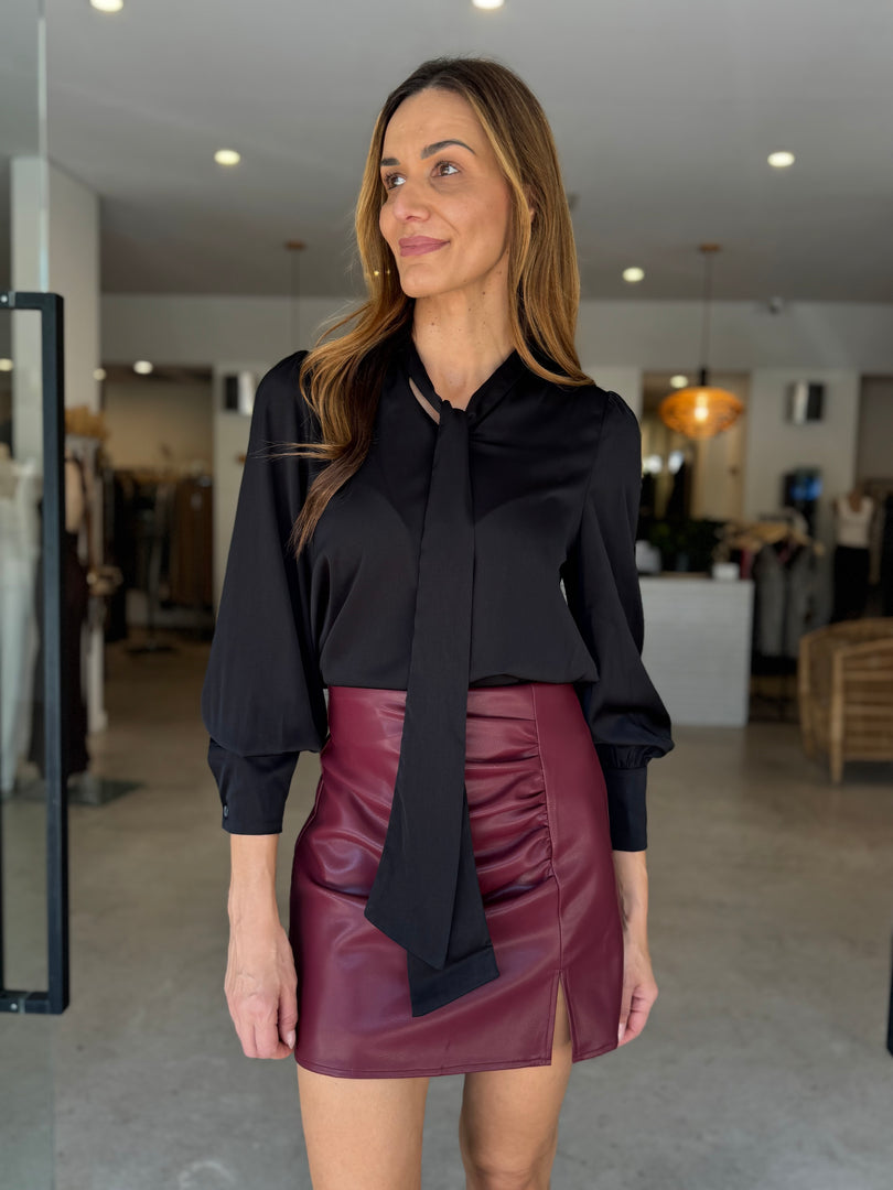GISELLE BOW BLOUSE BLACK