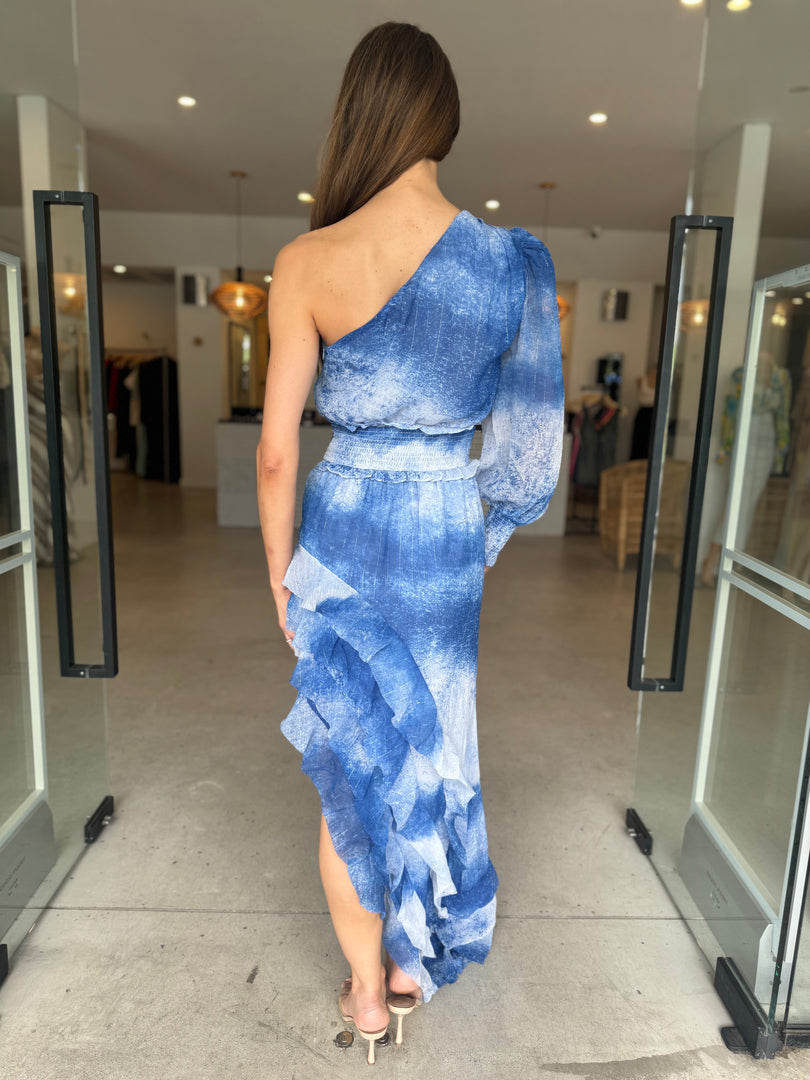 QUILLA OS GOWN BLUE MULTI