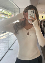 Load image into Gallery viewer, LEANNE LS TOP - WHITE
