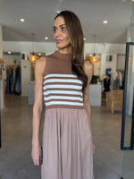 Load image into Gallery viewer, GABRIEL DRESS - COFFEE WHITE
