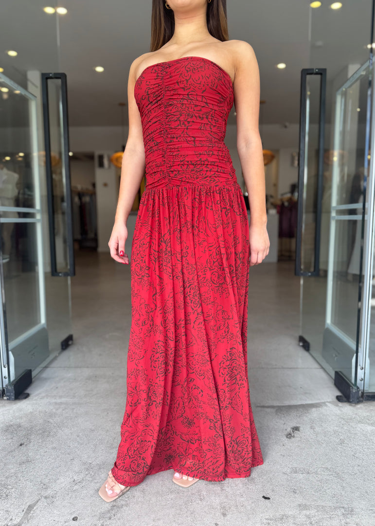 SAFFRON STRAPLESS MAXI DRESS