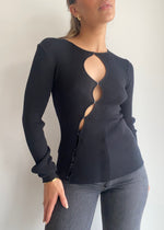 Load image into Gallery viewer, ALIENOR KEYHOLE TOP - BLACK
