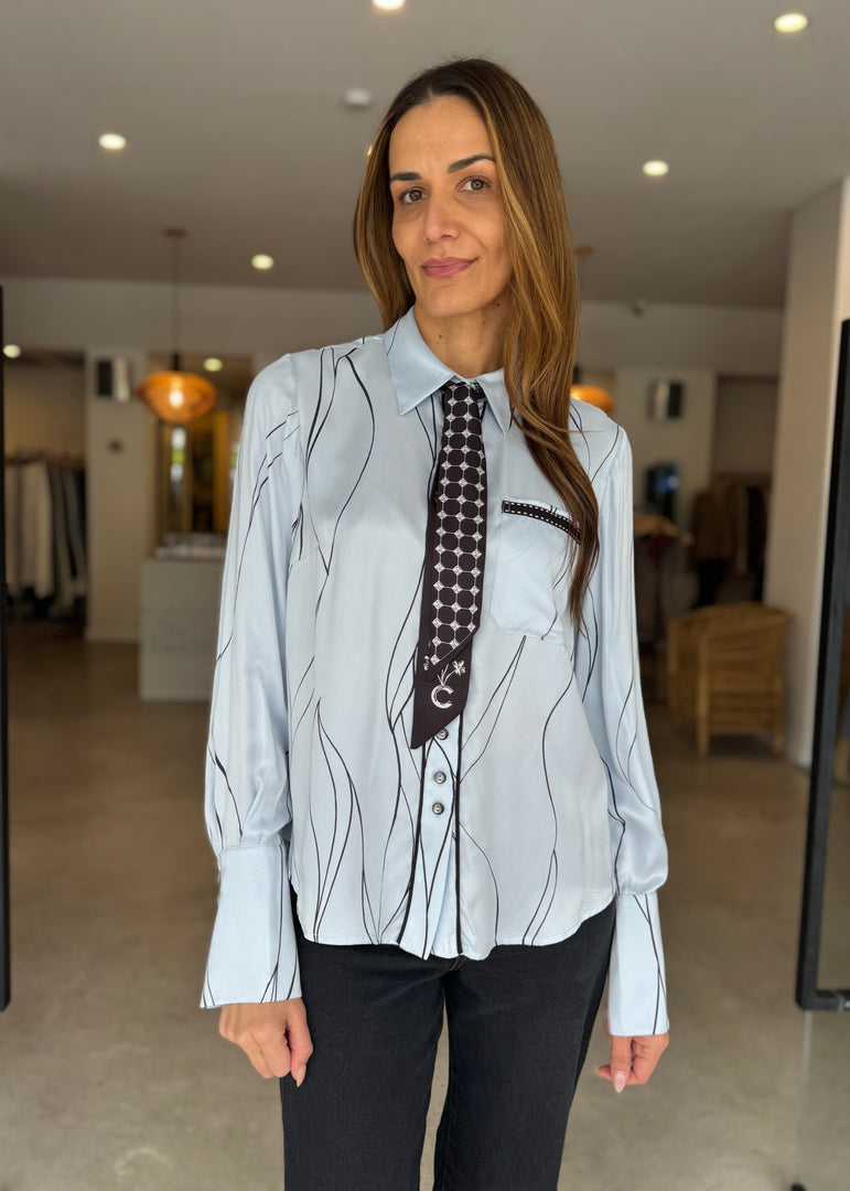 SELF PORTRAIT SILK SHIRT