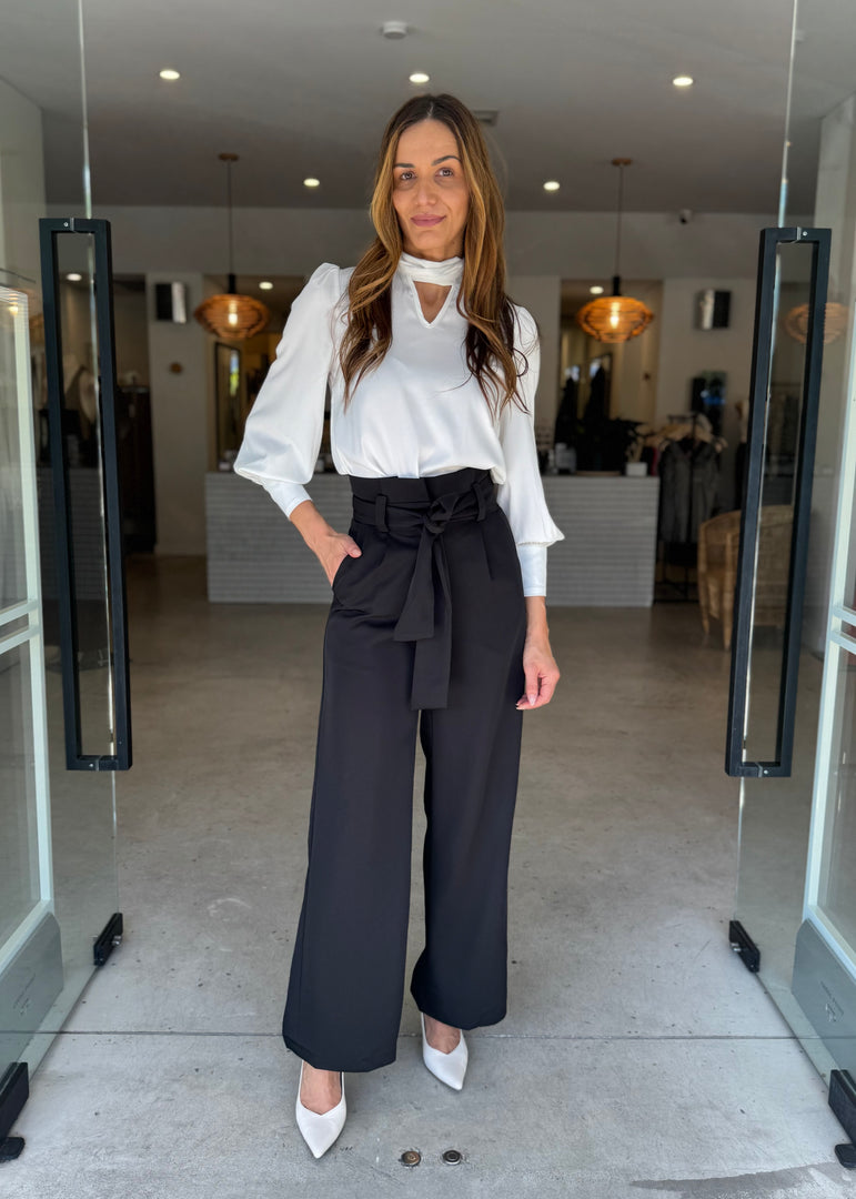 PIPER PAPERBAG WAIST PANT BLACK
