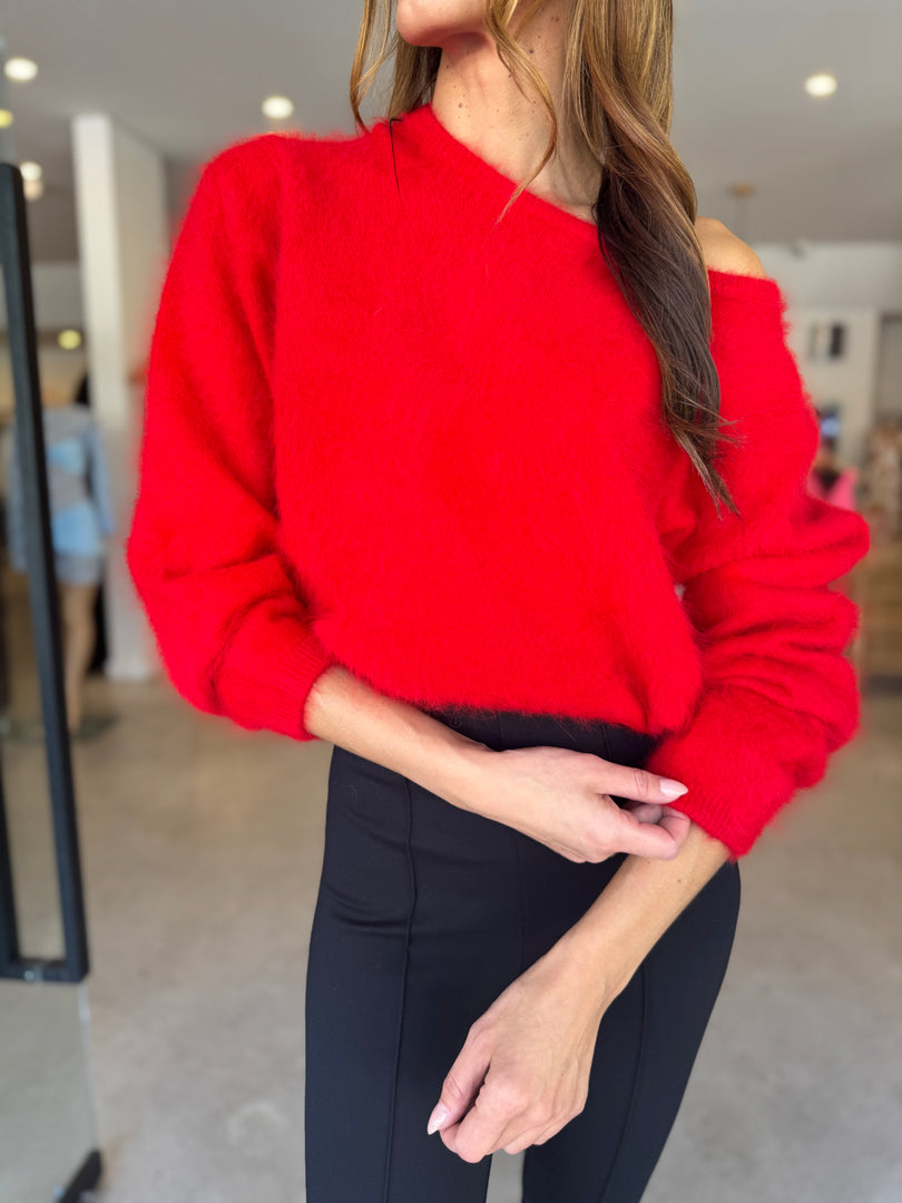 STELLA CASHMERE BOATNECK KNIT - FLAME