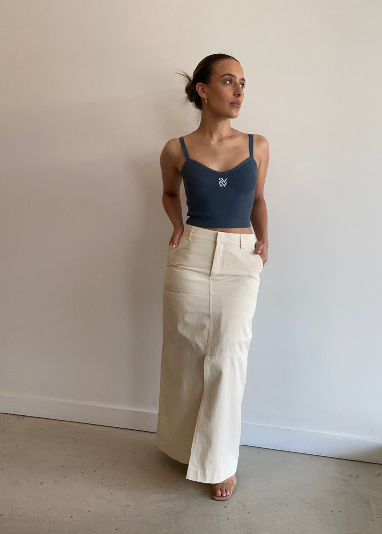 PHOENIX MAXI SKIRT CREAM/BLK