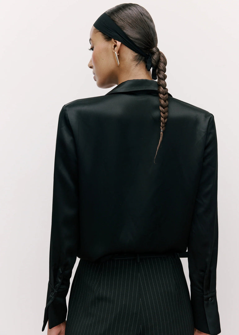 SILKY SHIRT - BLACK