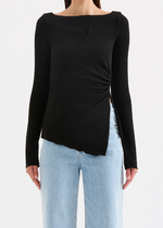 Load image into Gallery viewer, CORA LS TOP - BLACK
