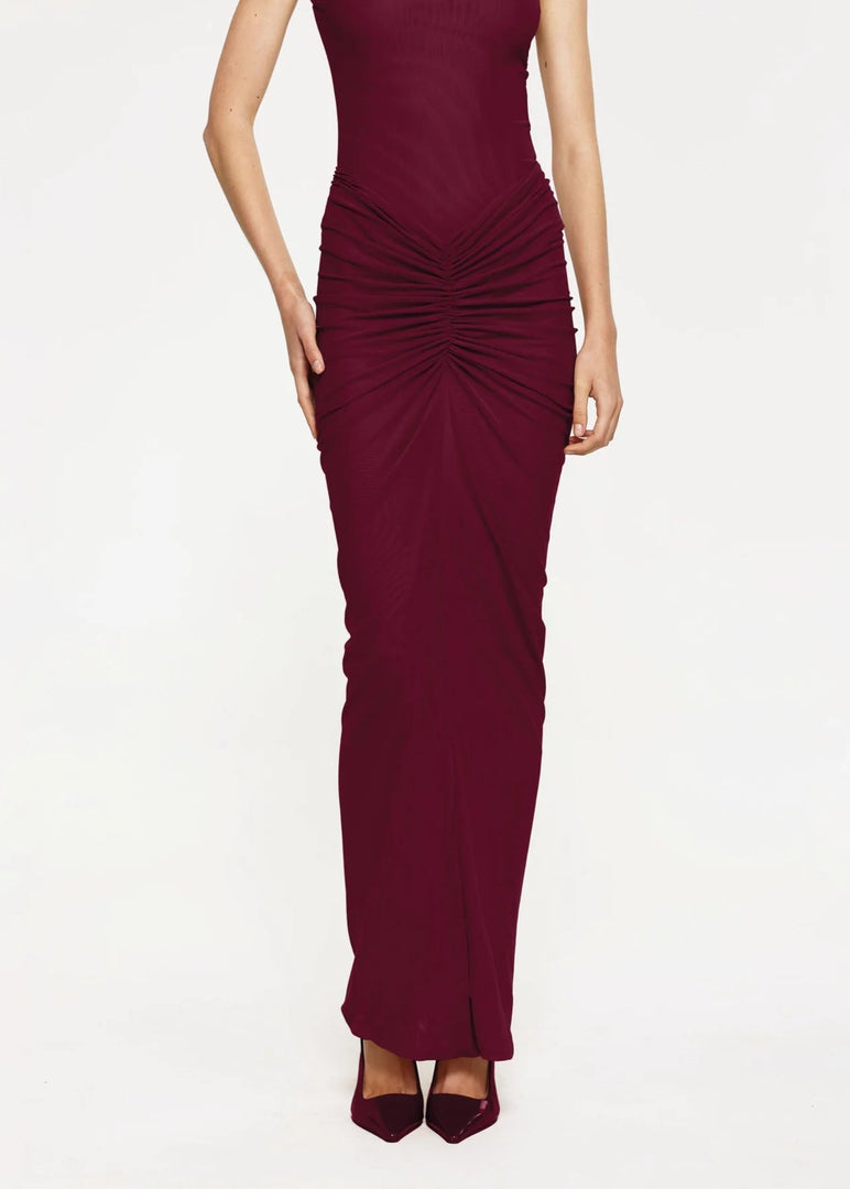 PILLAR SKIRT - WINE