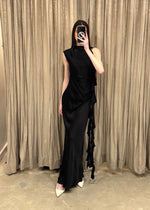 Load image into Gallery viewer, AGNES RUFFLE MAXI DRESS - BLACK
