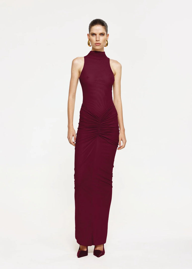 PILLAR SKIRT - WINE