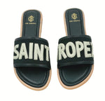 Load image into Gallery viewer, SAINT TROPEZ SLIDES - BLACK
