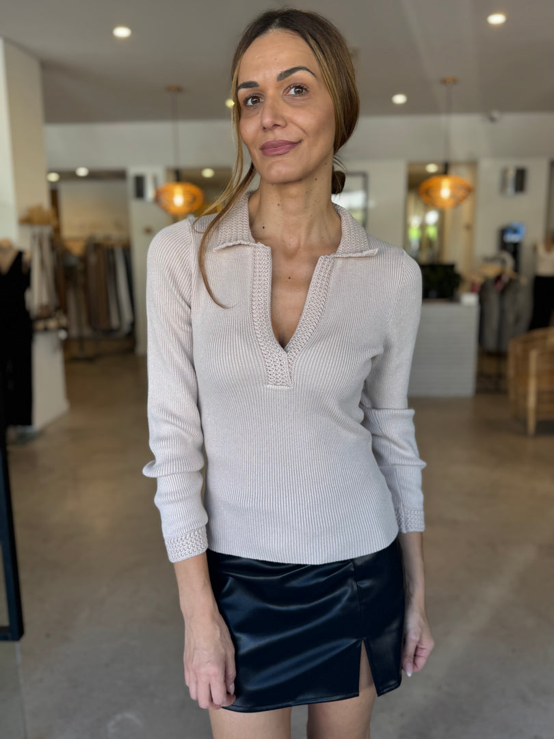 MIMI LS TOP - BEIGE