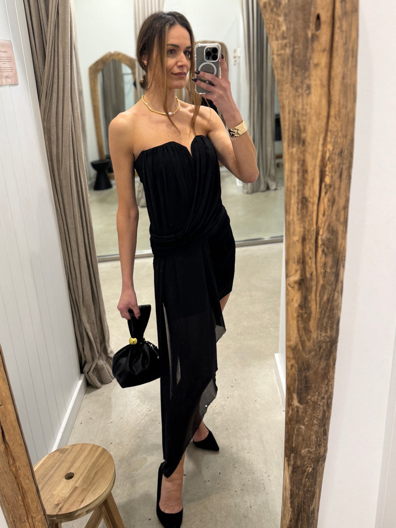 DANKA STRAPLESS MINI DRESS BLACK
