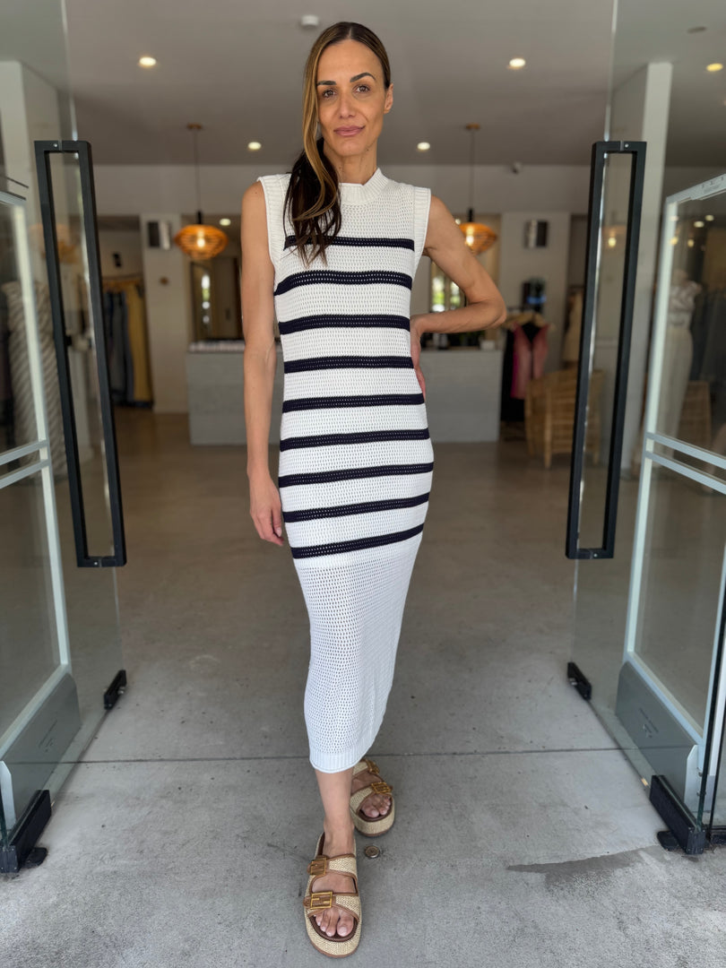 VEDA STRIPE KNIT MIDI DRESS