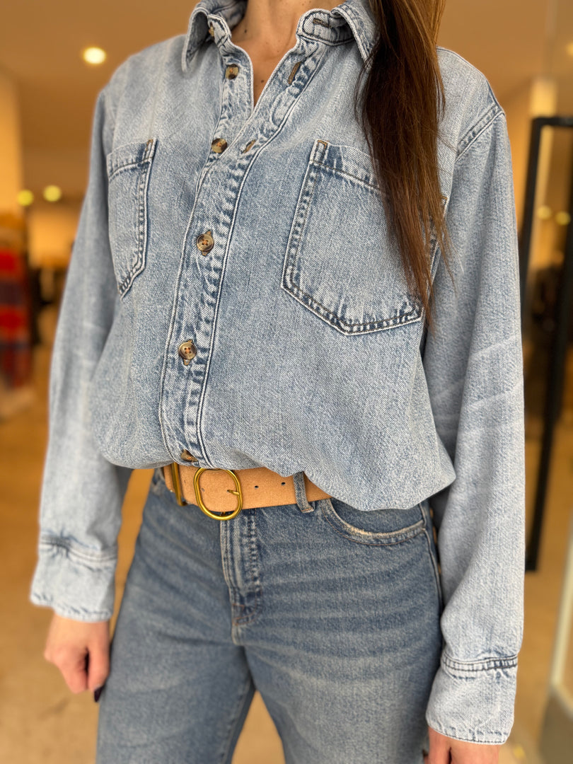 KHLOE DENIM SHIRT JUMPSUIT