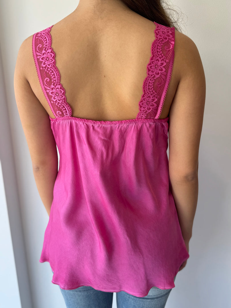 LACE CAMI * FUCSHIA
