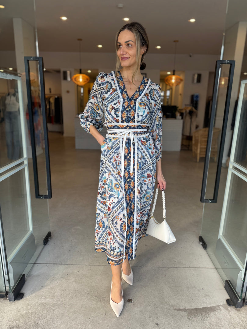 ALEXIS SILK COTTON MIDI DRESS