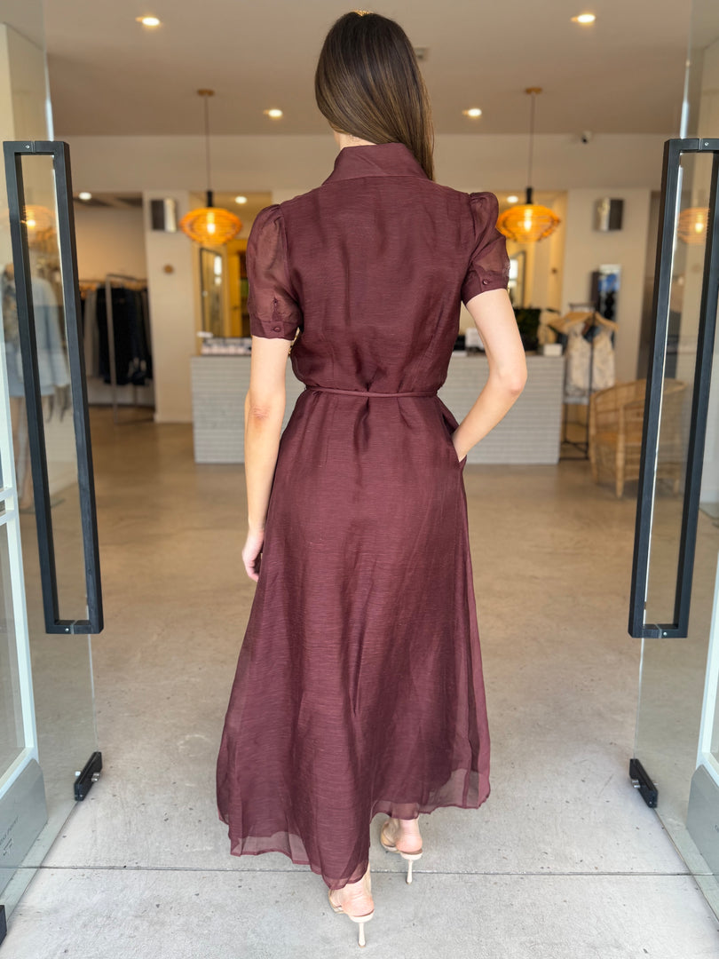 JANELLE SHIRT DRESS - CHOCOLATE