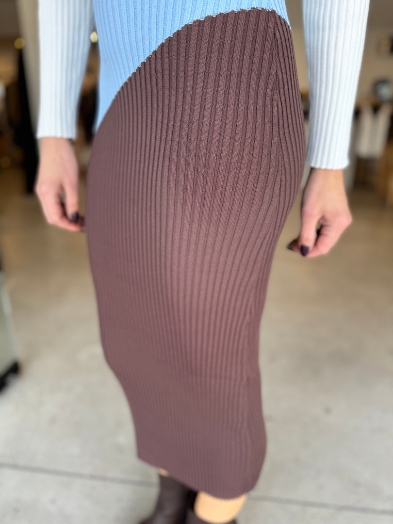 TIA KNIT MIDI DRESS ABSTRACT