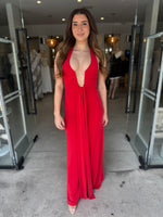 Load image into Gallery viewer, JENNIFER CUPRO DRESS CHERRY
