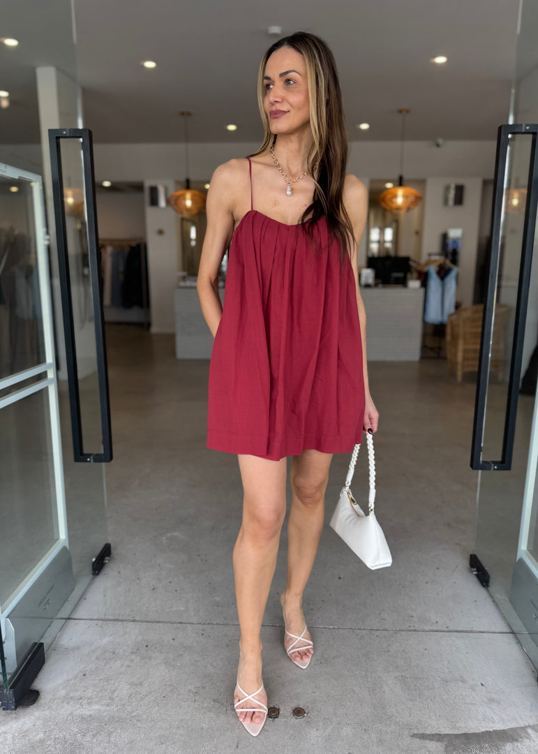 VIVIAN MINI DRESS - CHERRY