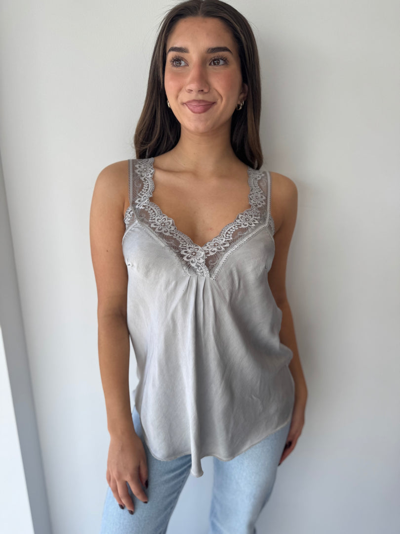 LACE CAMI * GRIGIO