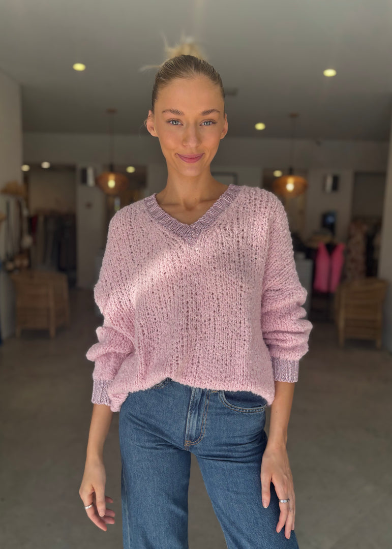BOUCLE LUREX KNIT - PINK