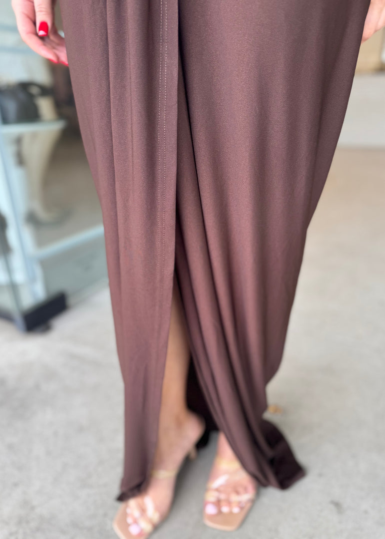 LANDON DRESS - CHOCOLATE