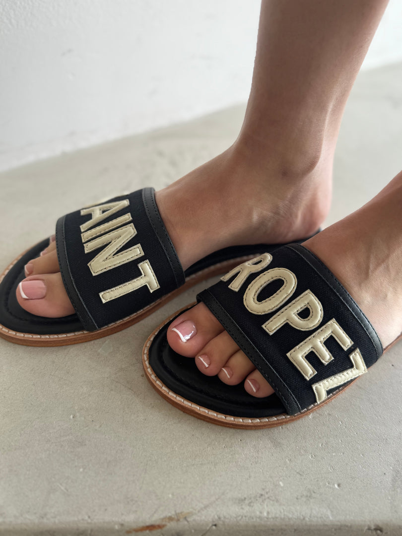 SAINT TROPEZ SLIDES - BLACK