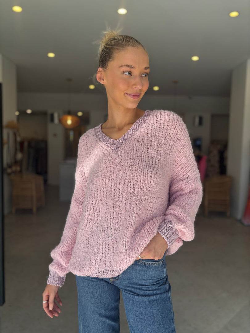 BOUCLE LUREX KNIT - PINK