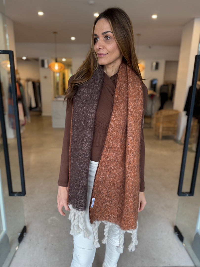TULLY SCARF ORANGE BROWN