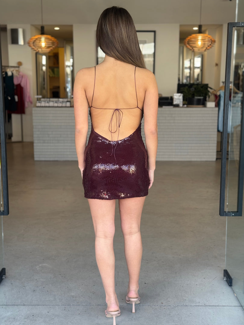 CELESTIA MINI DRESS - PLUM