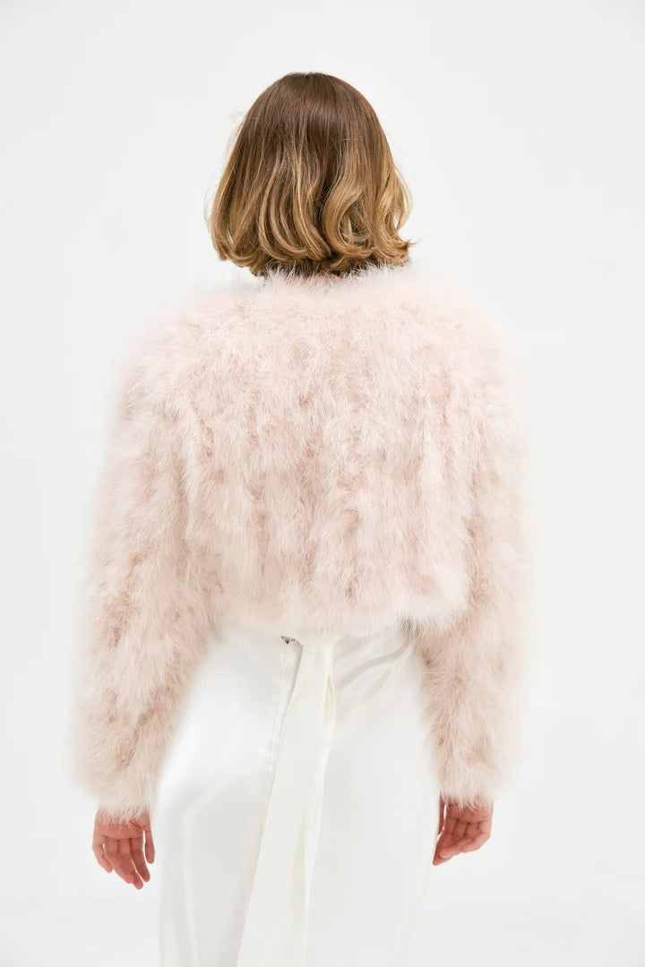 MANHATTAN CROP JACKET BABY PINK