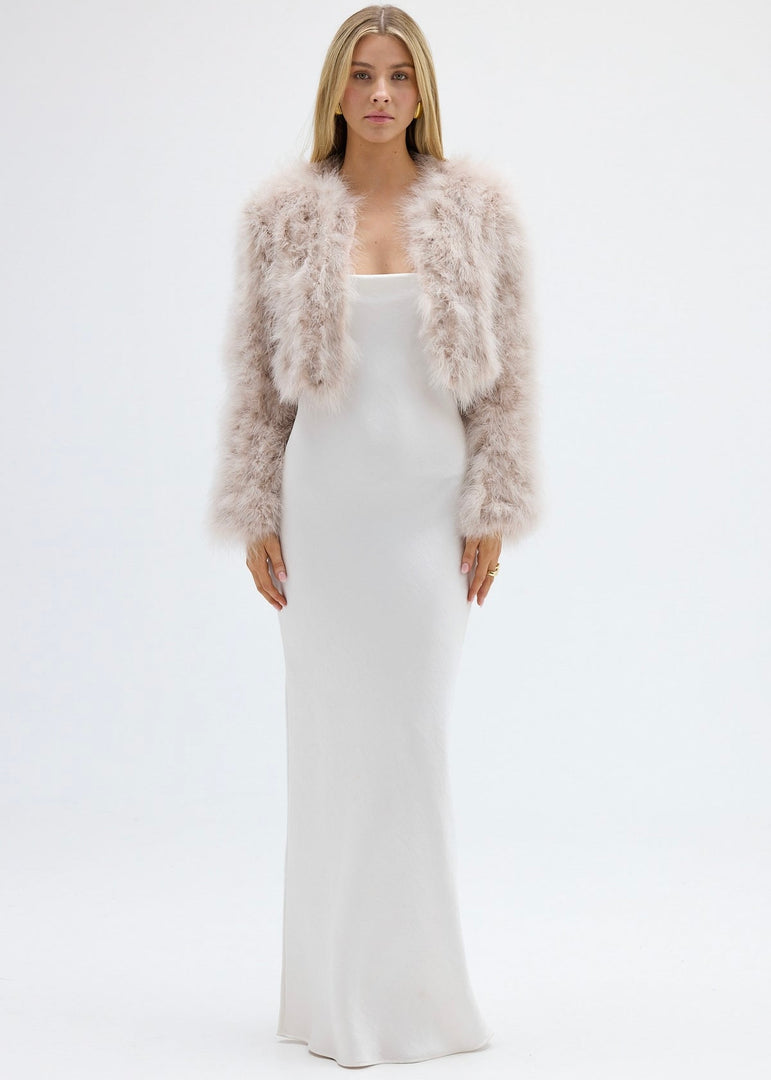 MANHATTAN CROP JACKET - BLUSH