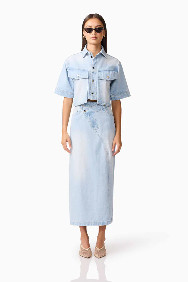 CURAAE Silvie Denim Top & Skirt Set
