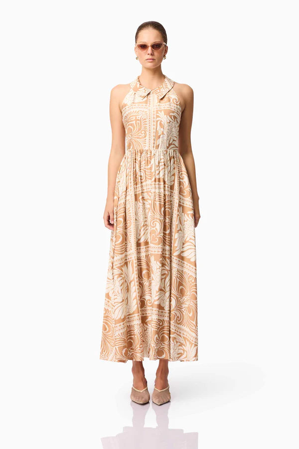 CURAAE SANDI COLLAR MIDI DRESS