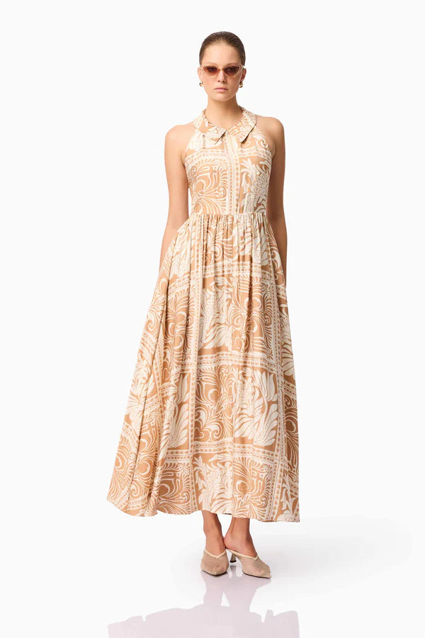 CURAAE SANDI COLLAR MIDI DRESS