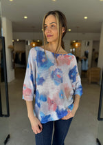 Load image into Gallery viewer, FLOWER PRINT KNIT - BLU ROYAL
