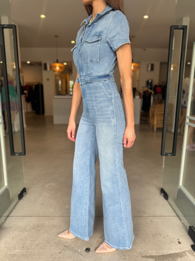 FIT FOR SUCCESS PALAZZO JUMPSUIT BLUE