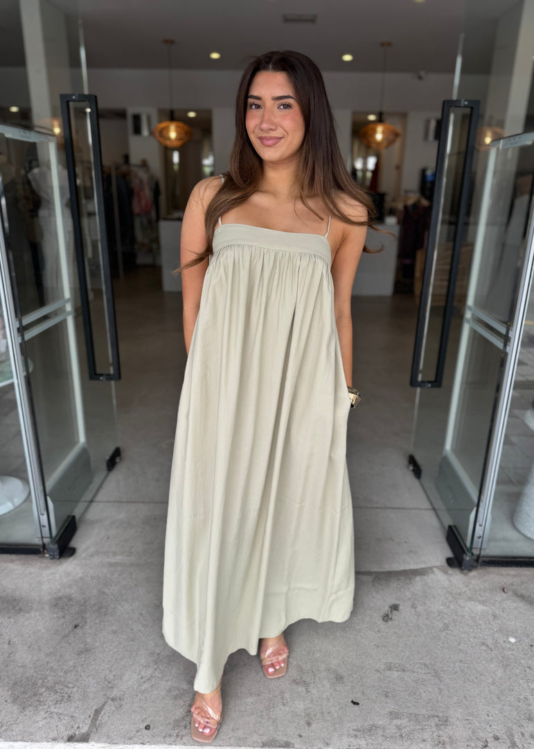 SIENNA MAXI DRESS - ARTICHOKE