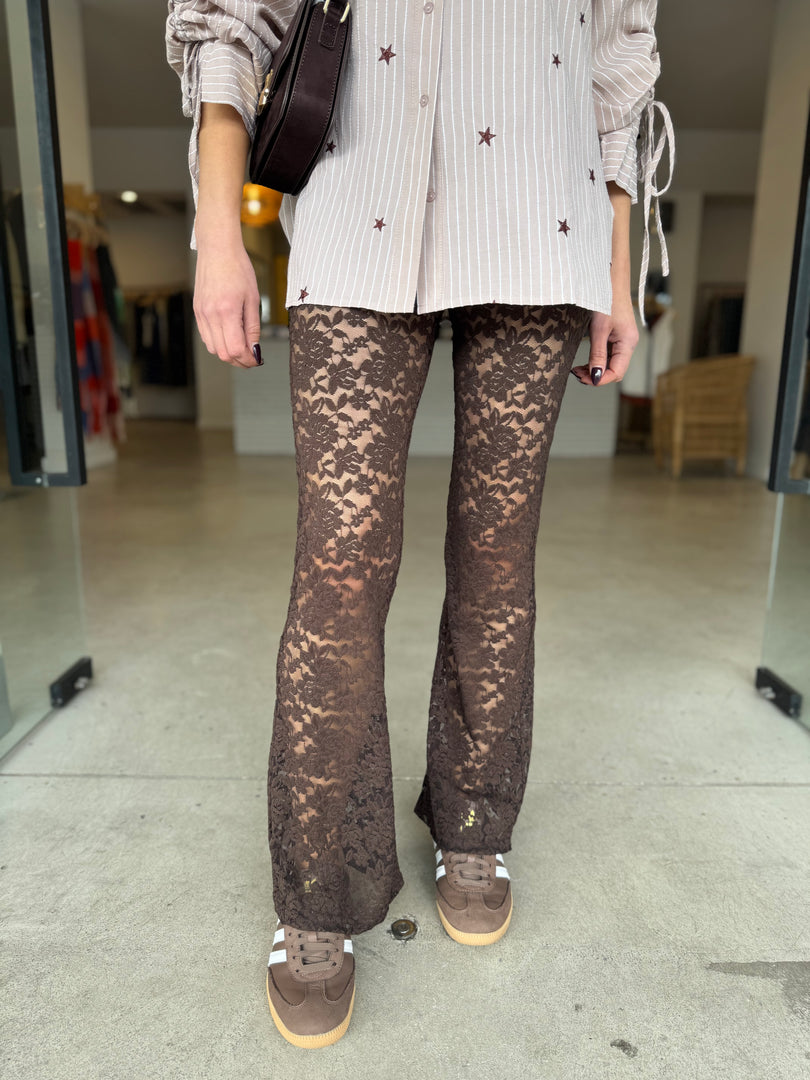 DOLCE LACE PANT - DARK CHOCOLATE