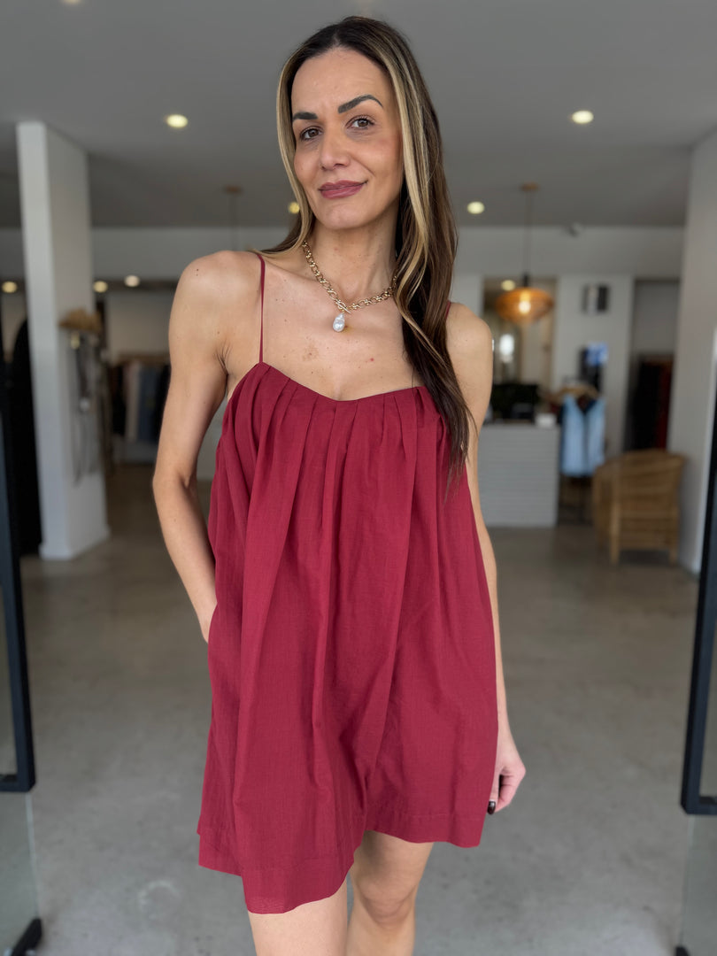 VIVIAN MINI DRESS - CHERRY
