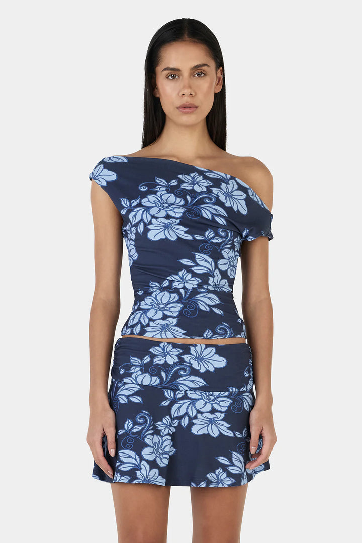 CAMILA TOP ROLLING WAVES NAVY