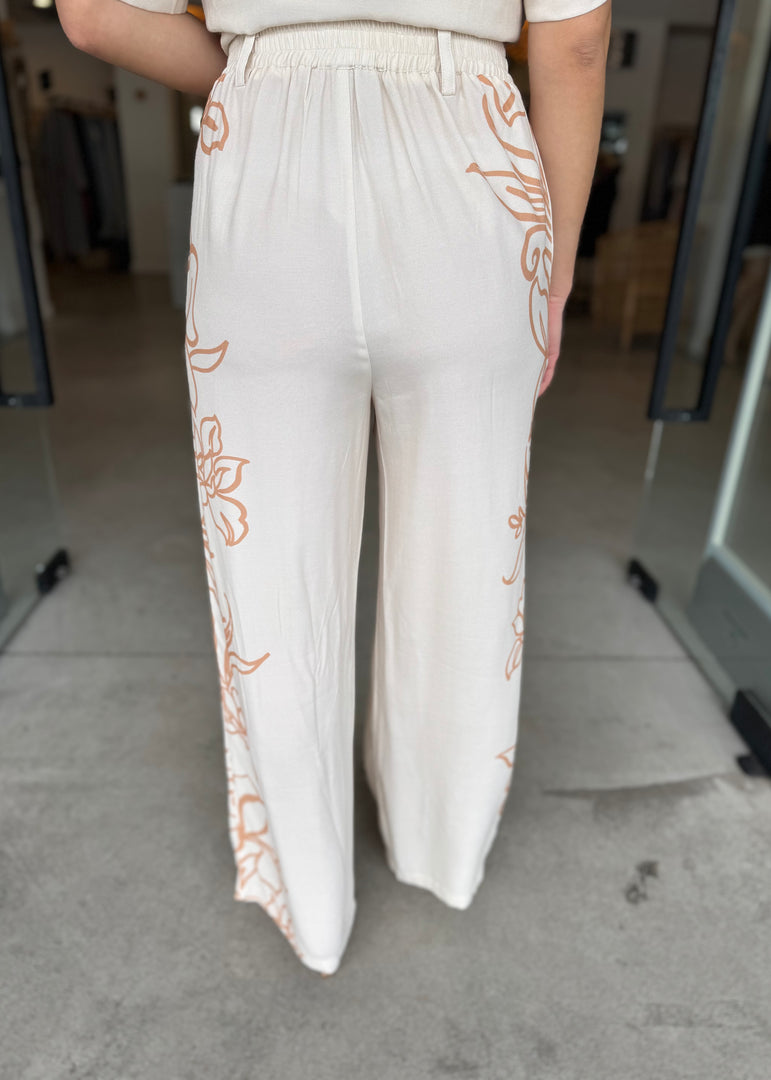 LOLITA PANT ECRU FLORAL