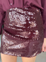 Load image into Gallery viewer, CELESTIA MINI SKIRT - PLUM
