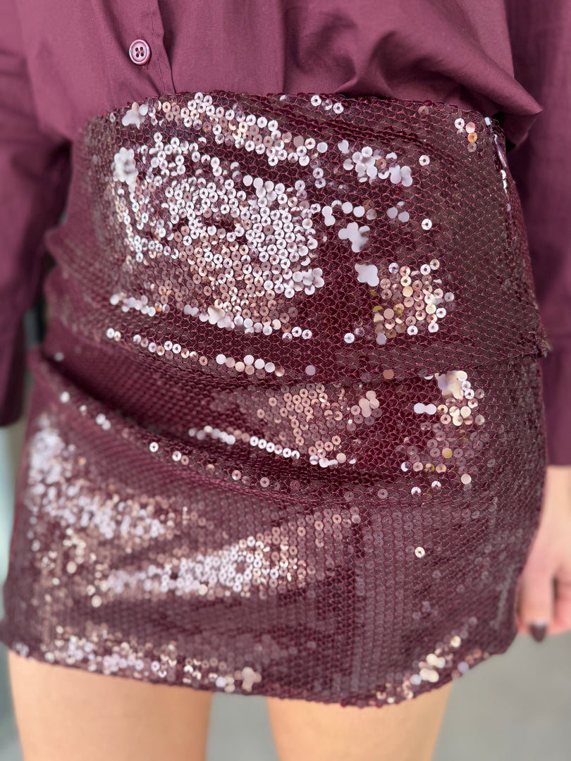 CELESTIA MINI SKIRT - PLUM